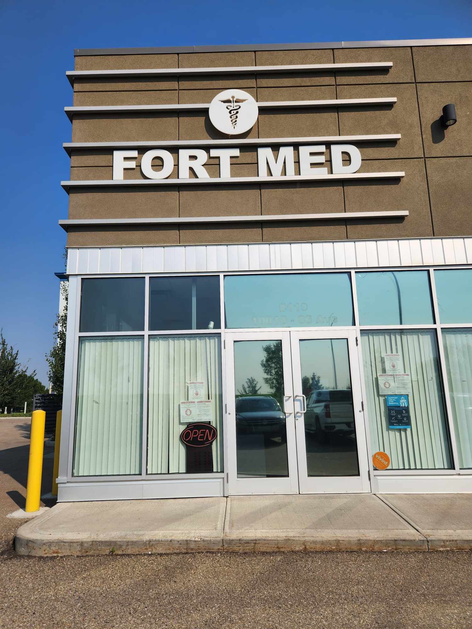 The Fort Med Clinic storefront at #119, 10010 86 Avenue, Fort Saskatchewan